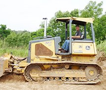Bulldozer grading a construction site